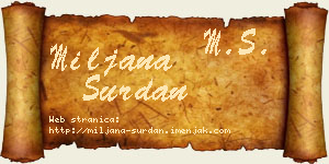Miljana Surdan vizit kartica